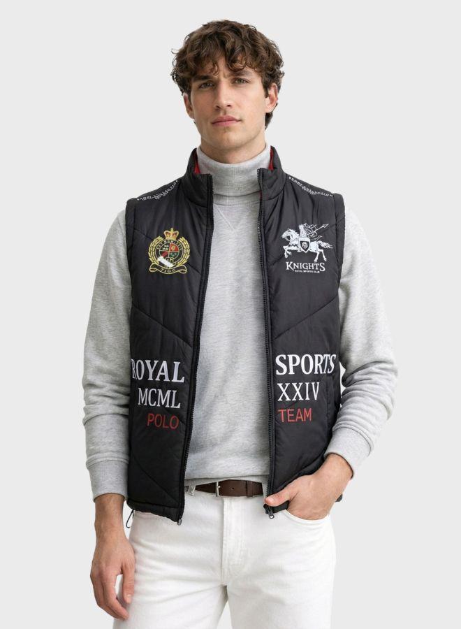 The Indian Garage Co Men Regular Fit Printed Round Neck Sleeveless Jacket - Image 1